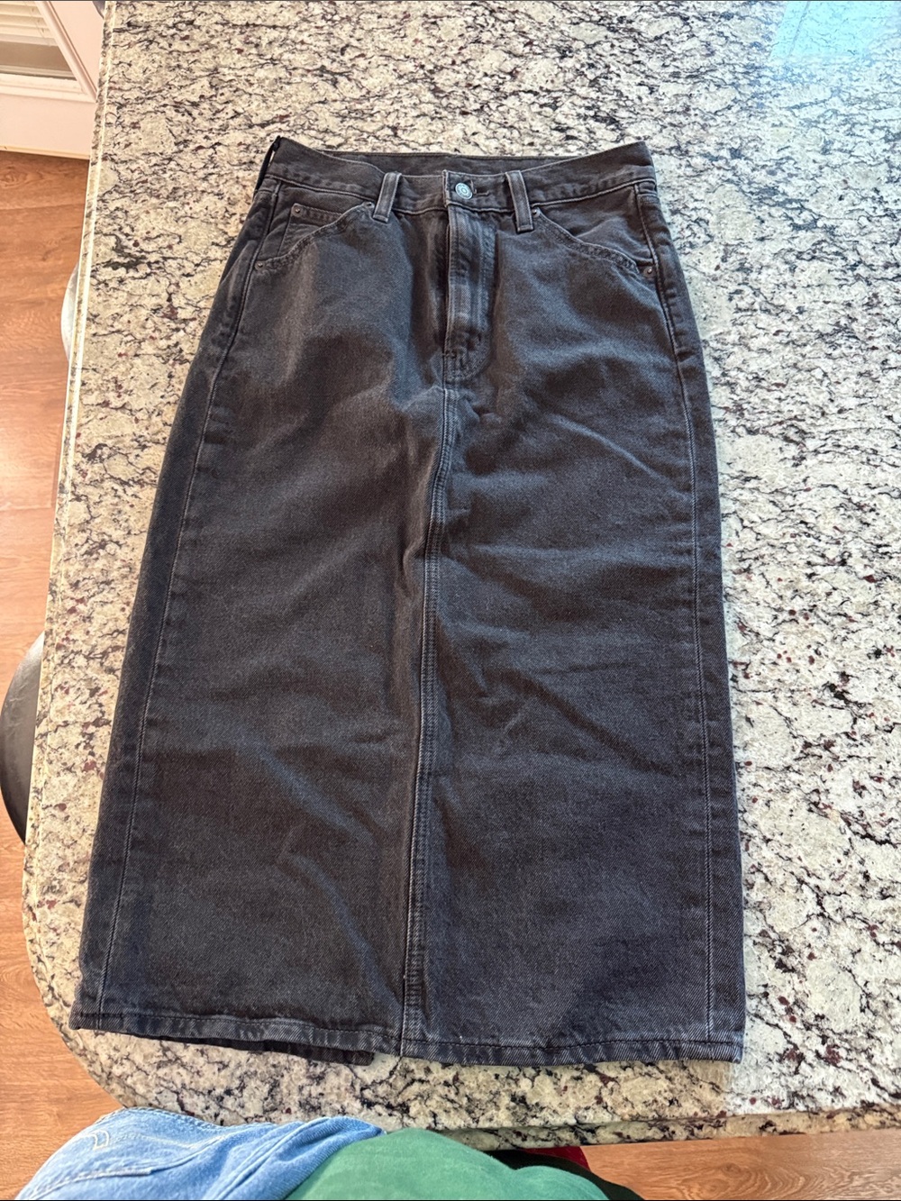 Levi's Black Denim Midi Skirt